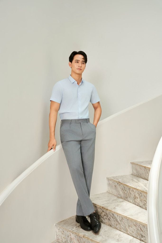 Sơ mi nam cộc tay GrusZ form SlimFit mã 010125007GZ AD157