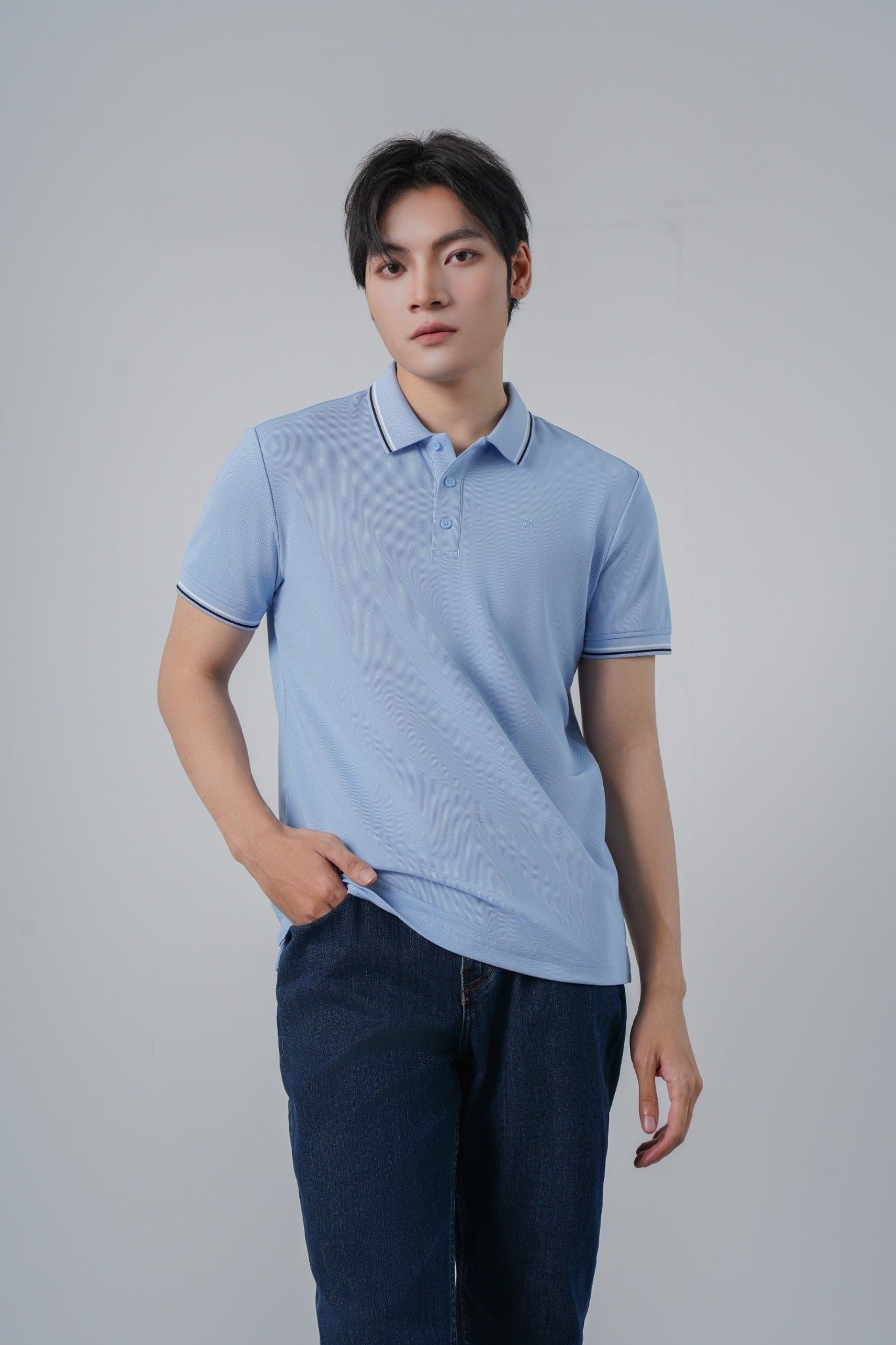 Áo phông nam cộc tay May 10 mã 140125119FL LT Blue