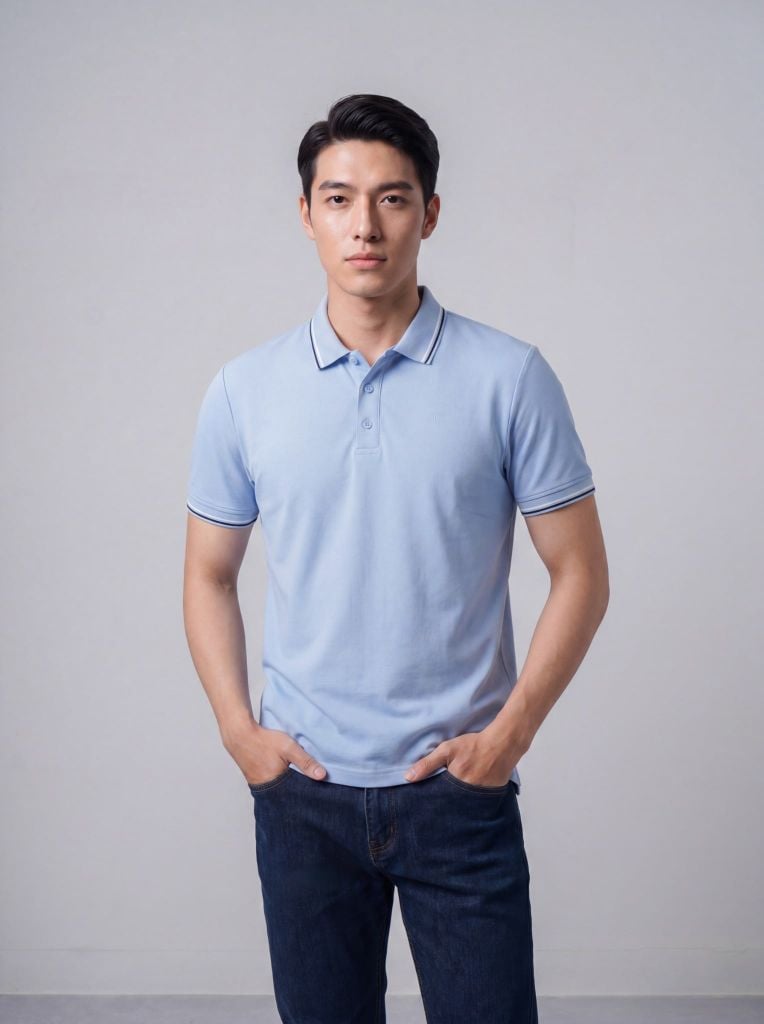 Áo phông nam cộc tay May 10 mã 140125119FL LT Blue