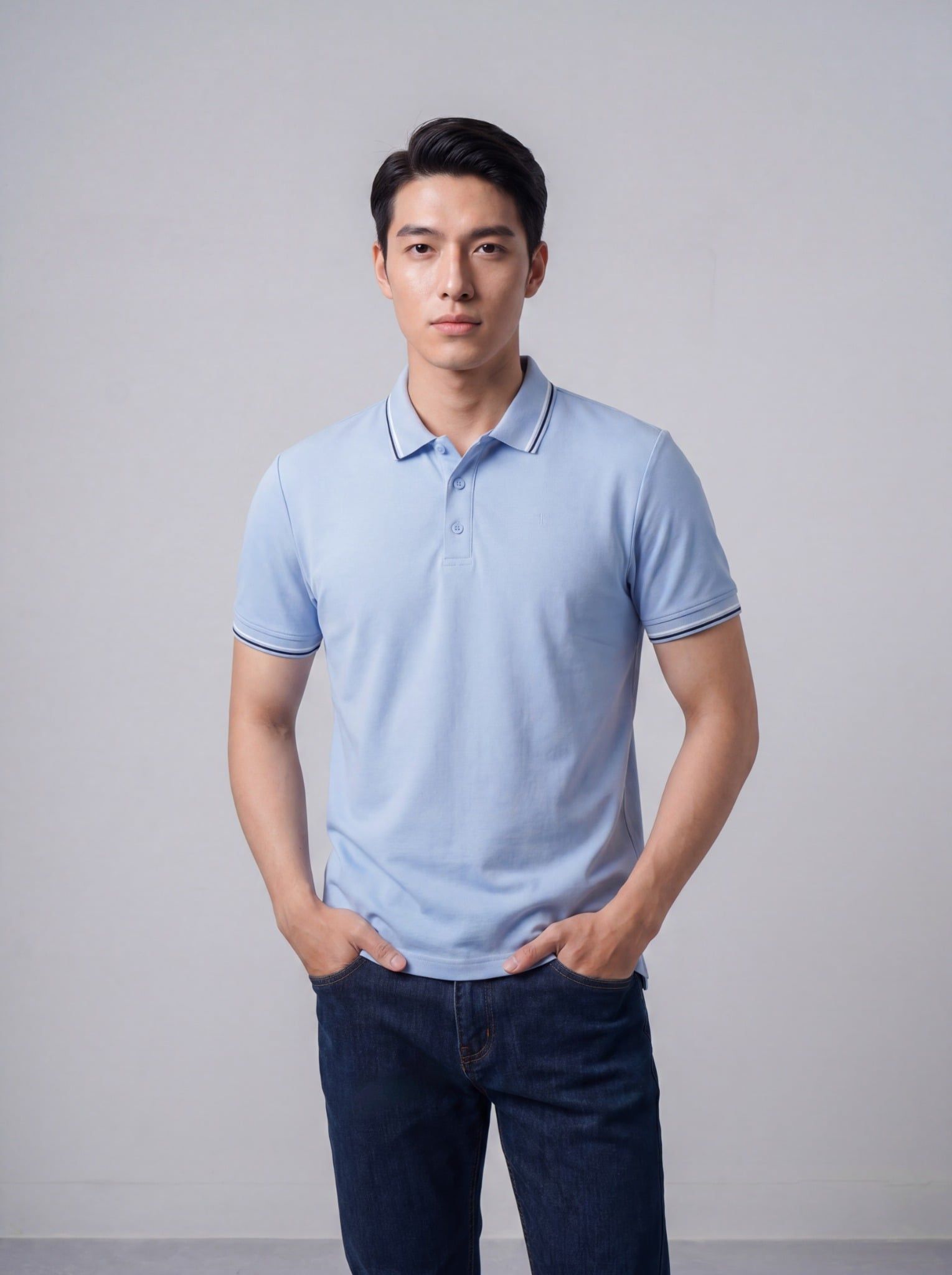 Áo phông nam cộc tay May 10 mã 140125119FL LT Blue