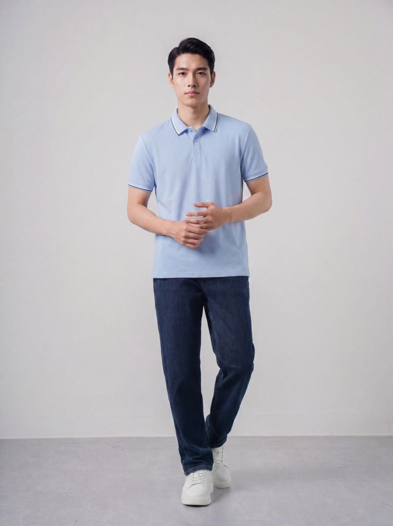 Áo phông nam cộc tay May 10 mã 140125119FL LT Blue