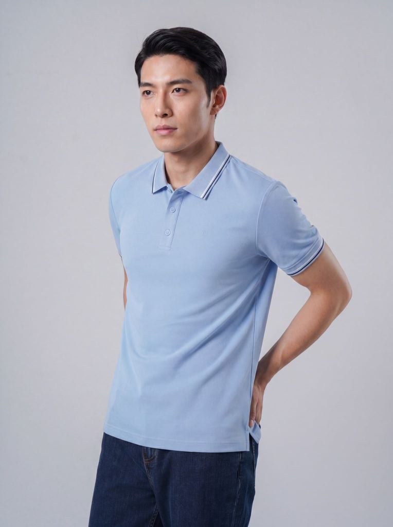 Áo phông nam cộc tay May 10 mã 140125119FL LT Blue