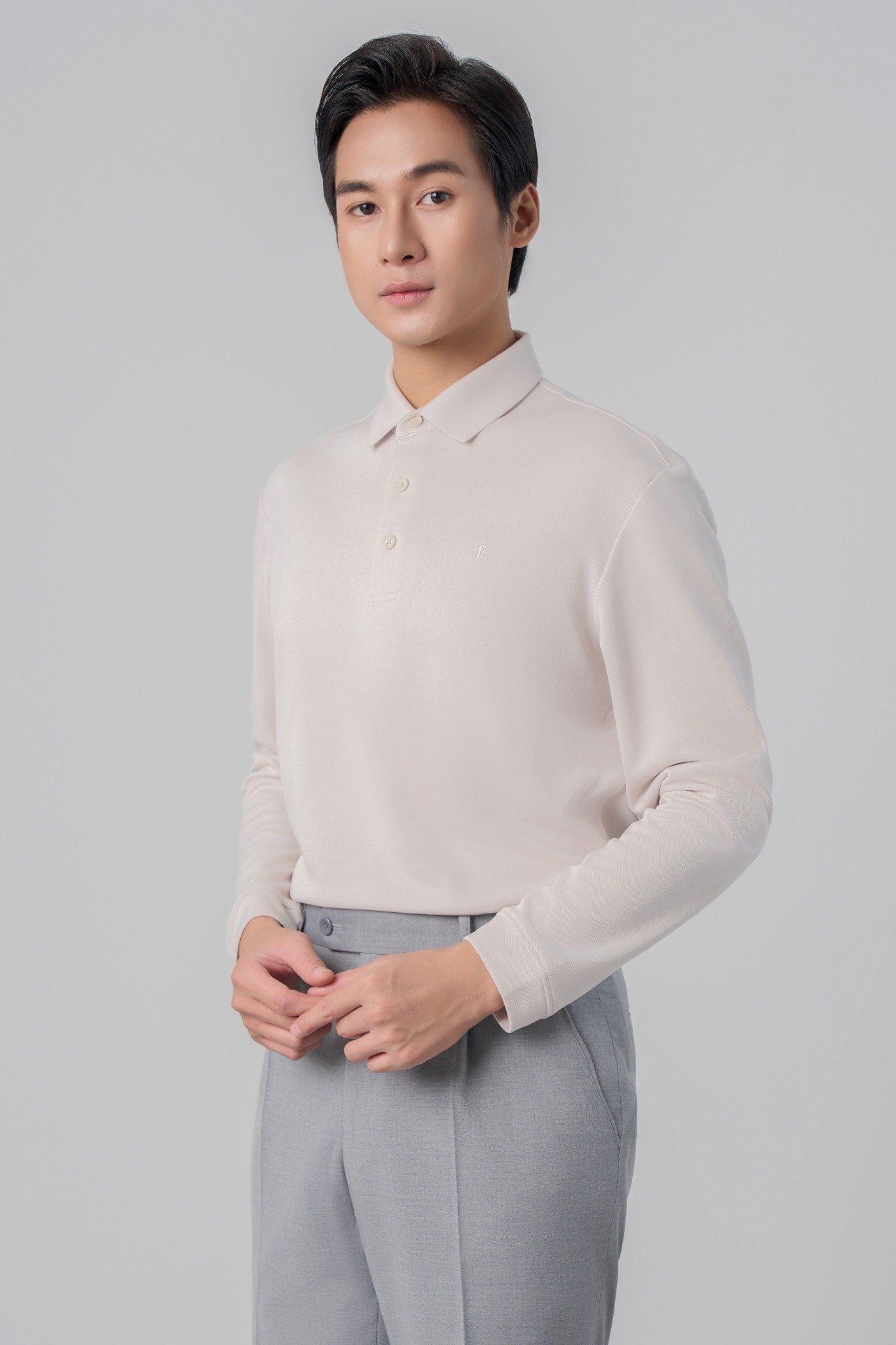 Áo phông nam dài tay May10 mã 140125241FL BE SÁNG