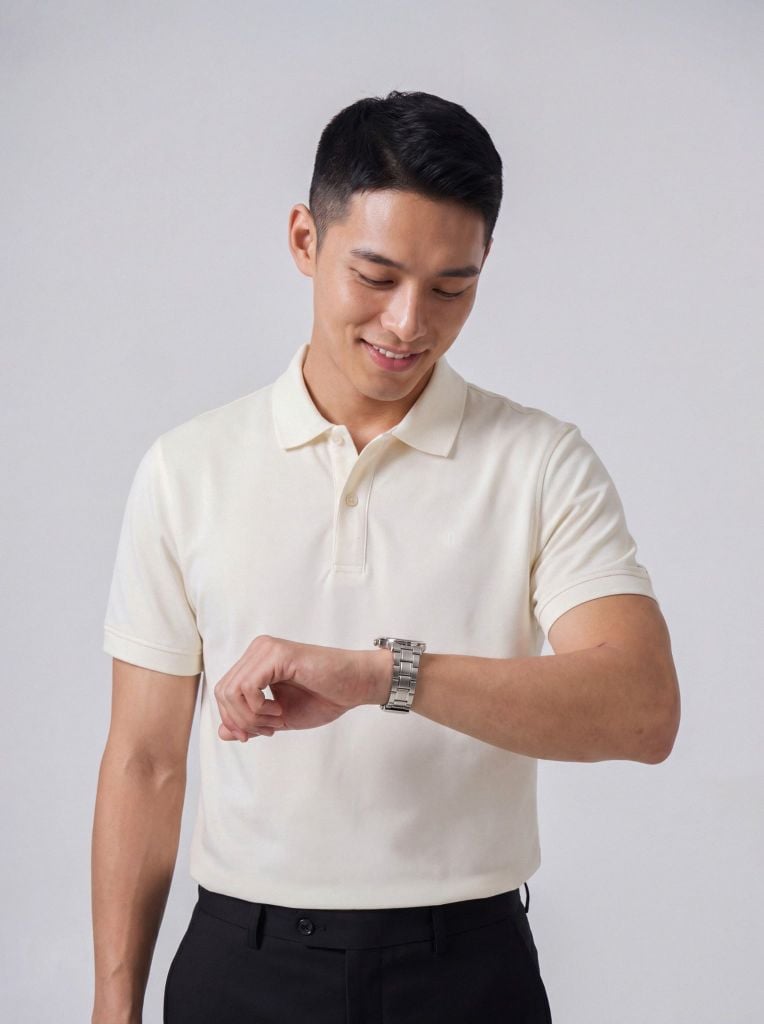 Áo phông nam cộc tay May 10 mã 140126006LV Trắng