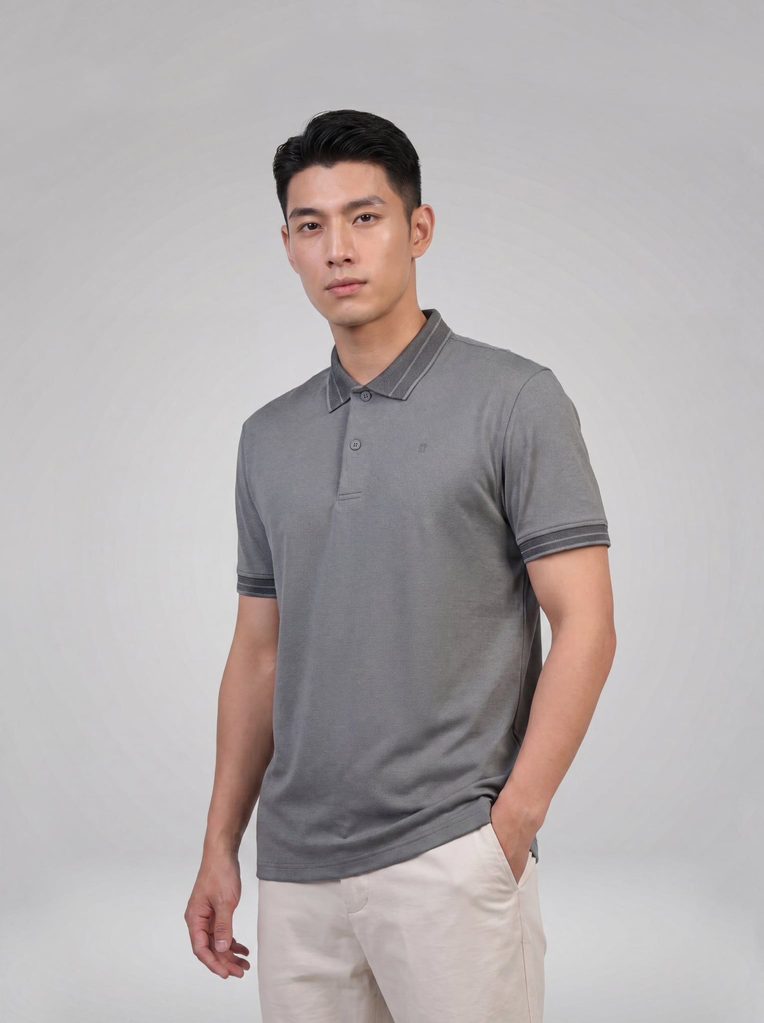 Áo phông nam cộc tay May 10 form Regular mã 140126089FL DK.GREY