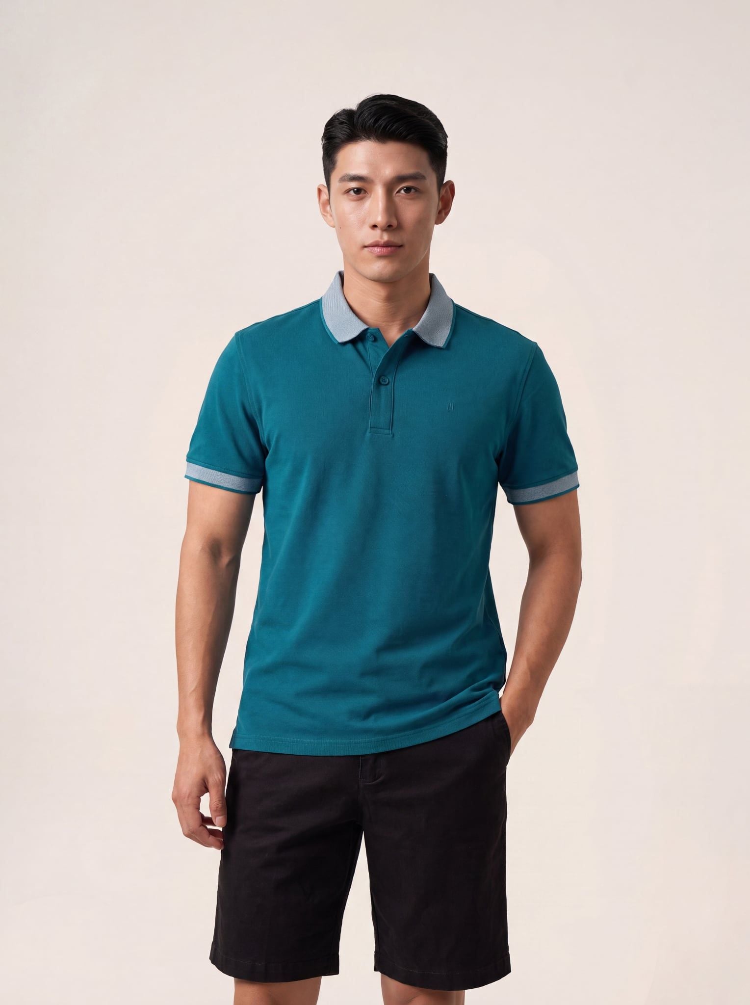 Áo phông nam cộc tay May 10 mã 140126091LV Xanh Cổ Vịt