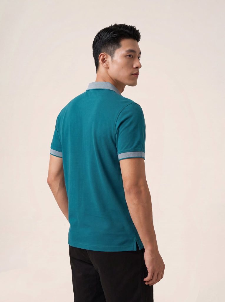 Áo phông nam cộc tay May 10 mã 140126091LV Xanh Cổ Vịt