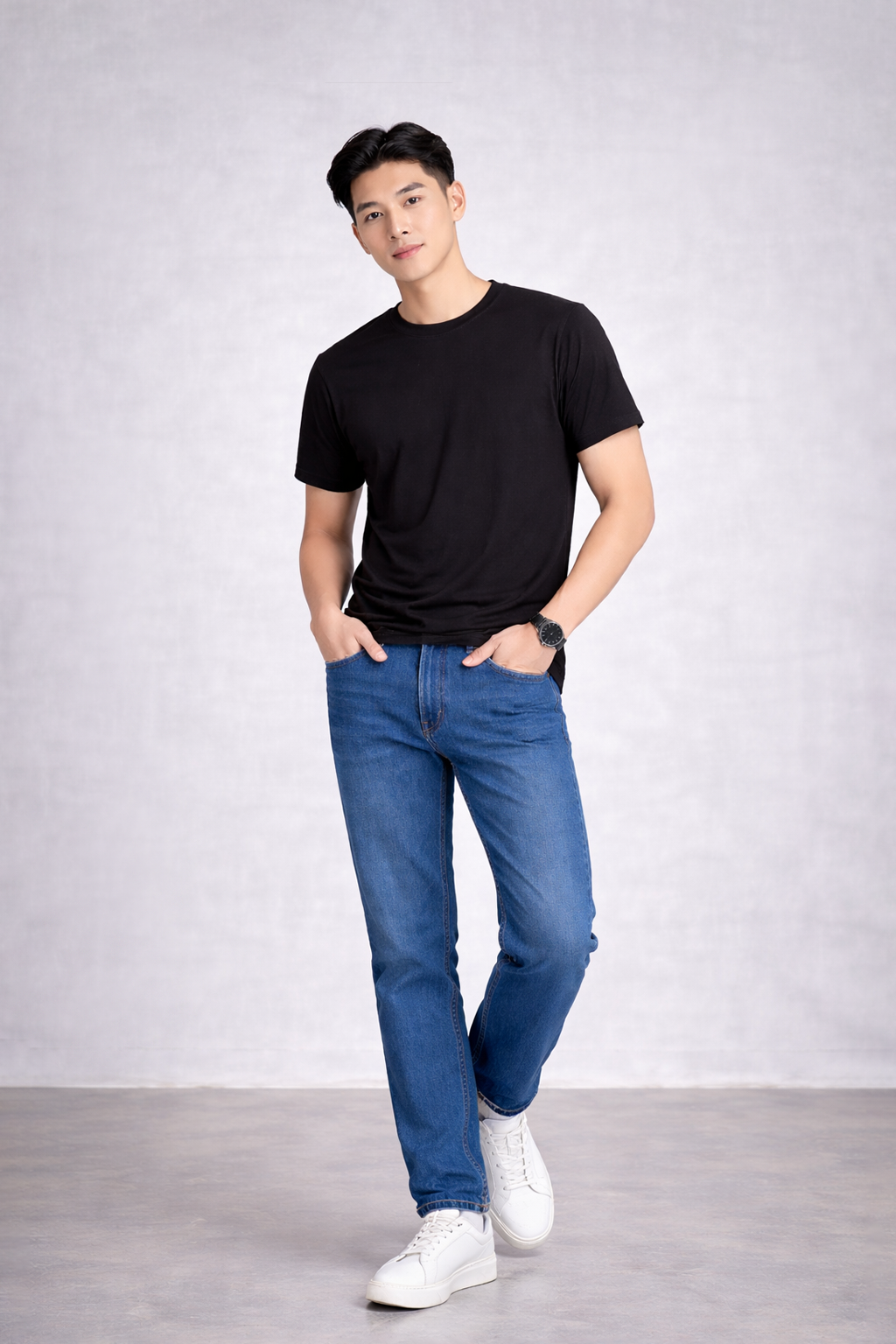 Áo T-SHIRT nam cộc tay May 10 mã 140126070LV Đen