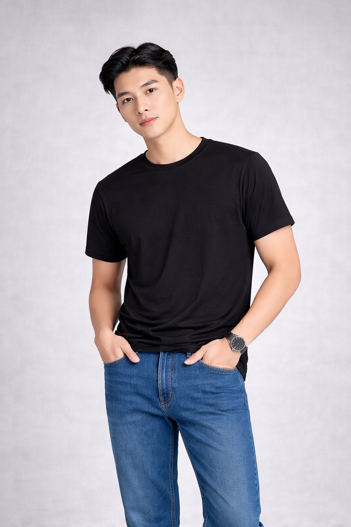 Áo T-SHIRT nam cộc tay May 10 mã 140126070LV Đen