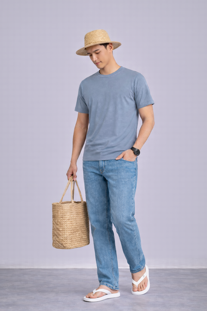 Áo T-SHIRT nam cộc tay May 10 mã 140126070LV Ghi