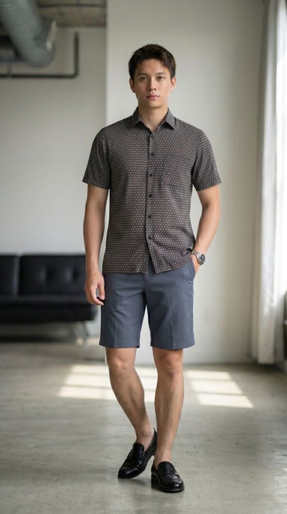 Sơ mi nam cộc tay May 10 form RegularFit mã 010126024LANH 1