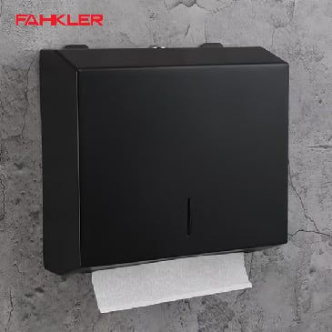 HỘP GIẤY VỆ SINH CUỘN LỚN MÀU ĐEN Vuông INOX SUS 304 FAHKLER