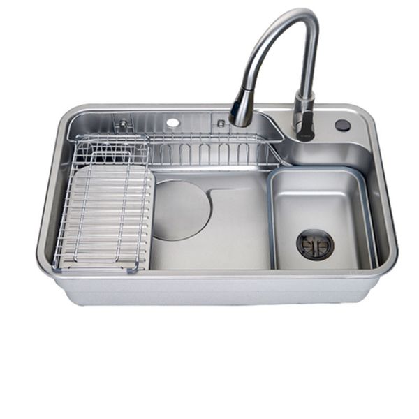 Chậu Rửa Chén Bát Inox 304 1 Hố Cỡ Lớn FAHKLER 8050K, KT 80*50*23