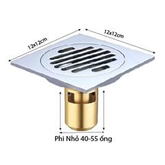 Phễu Thu Sàn Chống Hôi FAHKLER 12x12 SUS 304 Dùng Cho ống 40&55