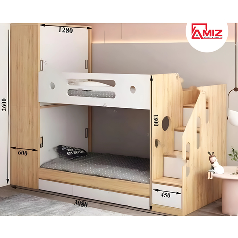 GIƯỜNG TẦNG KẾT HỢP TỦ ÁO AMIZ - GTH42