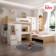 Combo Giường Tầng Kèm Tủ Áo Bàn Học GT-889