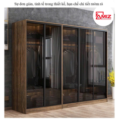 Tủ quần áo cánh kính lùa hiện đại AMIZ-008