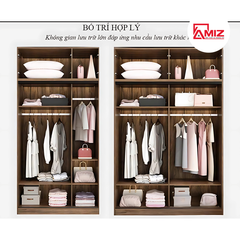 Tủ quần áo cánh kính lùa hiện đại AMIZ-008