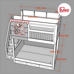 Giường tầng trẻ em thông minh cao cấp Amiz - GT012