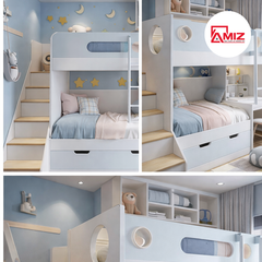 GIƯỜNG TẦNG KÈM BÀN HỌC GIÁ SÁCH - GT051