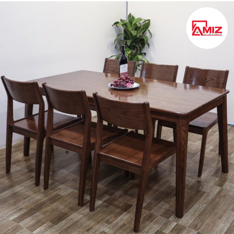 BỘ BÀN ĂN CAO CẤP GỖ SỒI - BAS02