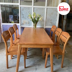 BỘ BÀN ĂN CAO CẤP GỖ SỒI - BAS02