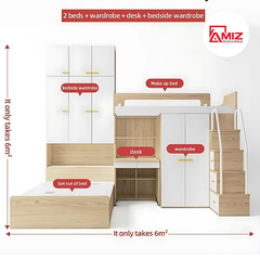 Giường tầng thông minh cao cấp Amiz - GT013
