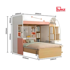 Giường 2 Tầng Cho Bé Thiết Kế Đa Năng GT-242