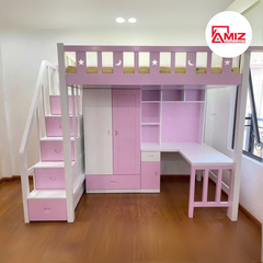 Giường Tầng Kết Hợp Bàn Học + Tủ AMIZGT228