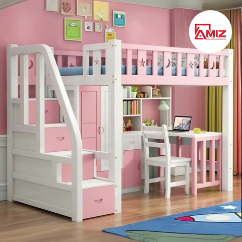 Giường Tầng Kết Hợp Bàn Học + Tủ AMIZGT228