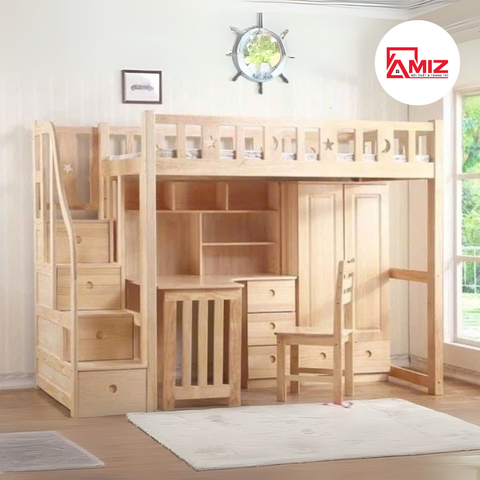 Giường Tầng Kết Hợp Bàn Học + Tủ AMIZGT558