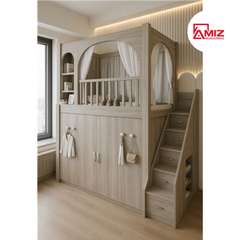 Giường tầng kèm Tủ Áo, Bàn học  Amiz - GT015