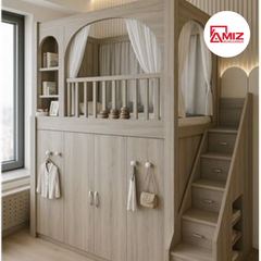 Giường tầng kèm Tủ Áo, Bàn học  Amiz - GT015