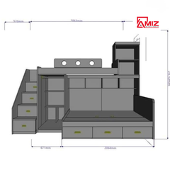 Giường Tầng Cao Cấp Đa Chức Năng GT588