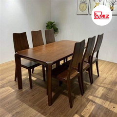 BỘ BÀN  ĂN CAO CẤP  GỖ SỒI 6 GHẾ - BACC01