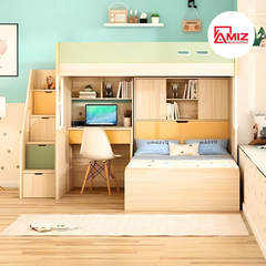 Giường Tầng Orange Kết Hợp Bàn Học -Tủ Áo GT974
