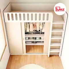 Giường tầng trẻ em thông minh kèm bàn học và tủ quần áo Amiz- GT004