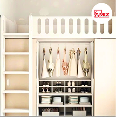 Giường tầng trẻ em thông minh kèm bàn học và tủ quần áo Amiz- GT004