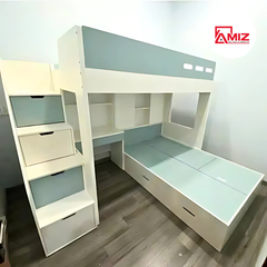 Giường Tầng Orange Kết Hợp Bàn Học -Tủ Áo GT974