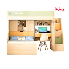 Giường Tầng Orange Kết Hợp Bàn Học -Tủ Áo GT974