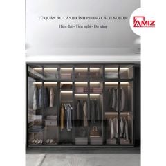 Tủ áo AMIZ NỘI THẤT & TRANG TRÍ cánh kính khung nhôm sang trọng Amiz-010
