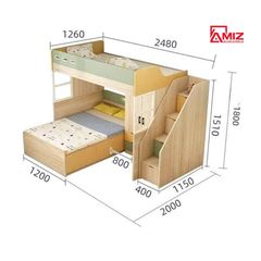 Giường Tầng Orange Kết Hợp Bàn Học -Tủ Áo, AMIZ NỘI THẤT & TRANG TRÍ GT974