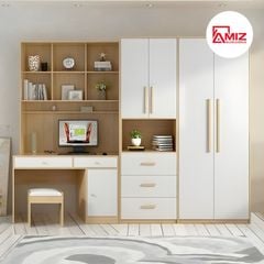 Tủ quần áo cao cấp AMIZ NỘI THẤT & TRANG TRÍ kết hợp bàn học - Z219