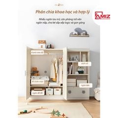 Combo 2 tủ quần áo đa năng thiết kế hiện đại cho bé, AMIZ NỘI THẤT & TRANG TRÍ -TQA 515