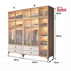 Tủ Quần Áo cao cấp AMIZ NỘI THẤT & TRANG TRÍ Nhôm Kính Hiện Đại Tqa-087