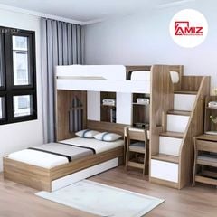 Giường Tầng AMIZ NỘI THẤT & TRANG TRÍ Thông Minh Kết Hợp Bàn Học Gt295
