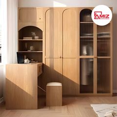 Tủ quần áo cao cấp AMIZ NỘI THẤT & TRANG TRÍ gỗ cánh kính liền bàn đa năng Amiz - Tqa007
