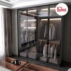Tủ áo AMIZ NỘI THẤT & TRANG TRÍ cánh kính khung nhôm sang trọng Amiz-010