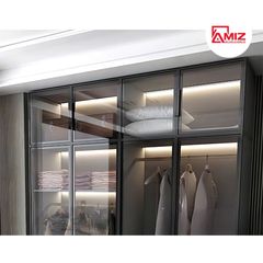 Tủ áo cao cấp AMIZ NỘI THẤT & TRANG TRÍ cánh kính khung nhôm sang trọng Amiz-002