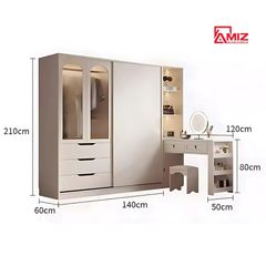 Tủ đựng quần áo cánh bằng nhôm kính sang trọng AMIZ NỘI THẤT & TRANG TRÍ, AMIZ-012